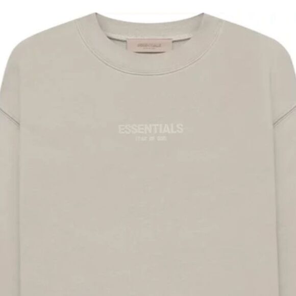 NWT Essentials Fear Of God Crew Mock Neck IN Smoke Gray Relaxed Casual Sweater - Picture 3 of 7